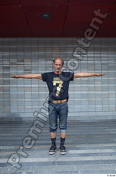 Whole Body Man T poses White Casual Slim Standing Street photo references